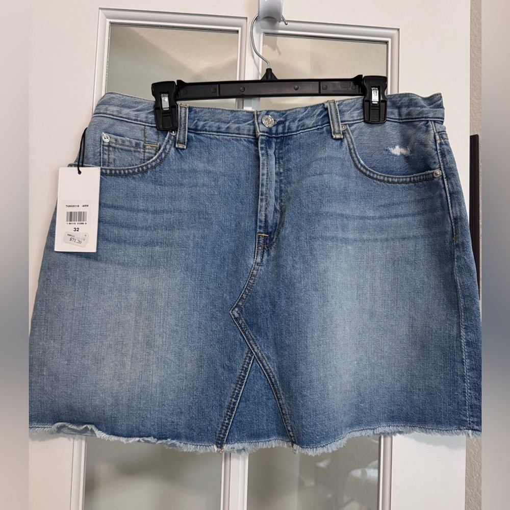 7 for all Mankind Size 32 Denim Mini Skirt